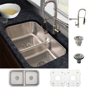 Ticor Stainless Steel Low divide Undermount Kitchen Sink and Brushed 