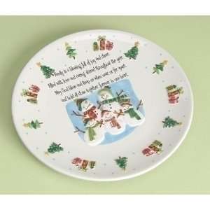 Pack of 2 Happy Holidays Family Is a Blessing Snowman Plates:  