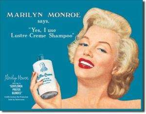 Hollywood Marilyn Monroe Shampoo TIN SIGN Poster Print  