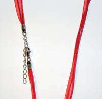 Red Silk Voile Ribbon Pendant Necklace Cord U127e  