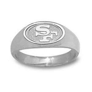 San Francisco 49ers Sterling Silver SF Logo 1/4 Ring 