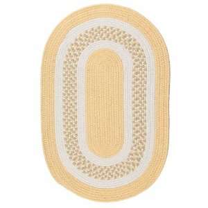   Flowers Bay Fb31 110 x 210 Yellow / White / Linen Oval Area Rug