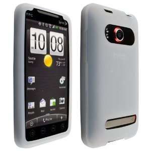 Premium Quality Clear White Soft Silicone Skin Case Cover for HTC EVO 