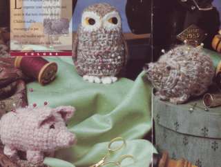 Owl   Pig   Hedgehog Pincushion Crochet Patterns  