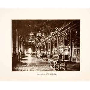 1907 Print Galerie dApollon Gallery Louvre Paris France Architecture 