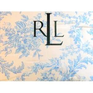 Ralph Lauren 4PC Floral Blue Toile Queen Comforter Set Standard Pillow 
