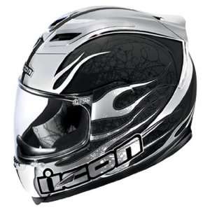   Chrome Black Full Face Motorcycle Helmet Size Small S: Automotive