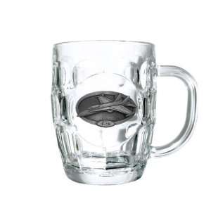   18 Pewter Crest on a 20oz Glass Dimpled Beer Mug