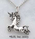 Fancy Unicorn Necklace, Sterling Silver Unicorn Jewelry, Unicorn 