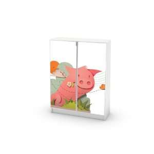  Piggy Decal for IKEA Billy Bookcase 2 Doors