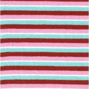  52 Wide Stripe Lycra Pink/Cranberry/Aqua Fabric By The 
