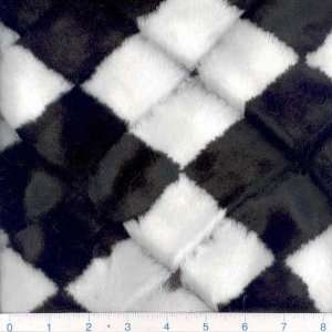  60 Wide Faux Fur Fabric Argyle Black White By The Yard 