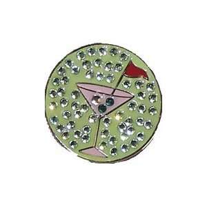   Swarovski Crystal Ball Marker/hat Clip   Pink Martini 