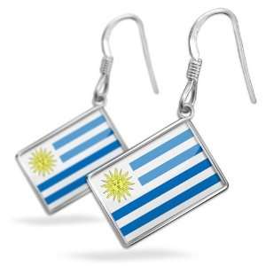  Earrings Uruguay Flagwith French Sterling Silver Earring 