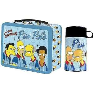  The Simpson Pin Pals Full Size Metal Lunch Box W/thermos 