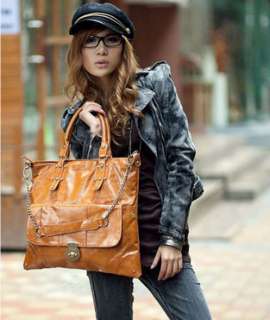 Korea Style Stylish Fashion Shoulder bag totes Brown Satchel Moonar 