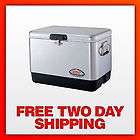   ! Coleman 54 Quart Steel Belted Cooler   Holds 85 Cans (Stainless