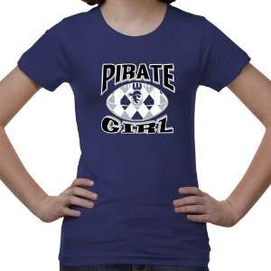   Hall Pirates Youth Argyle Girl T Shirt   Royal Blue