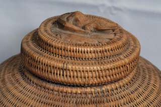 Used Rattan Basket Storage Ethnoghic Indonesien pi83  