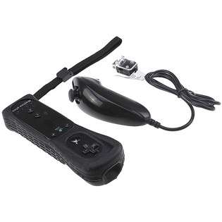 BrainyDeal Black Built in Motion Plus Remote + Nunchuck Controller For 
