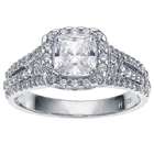   Size 8 Emerald Cut Cubic Zirconia .925 Sterling Silver Womens Ring