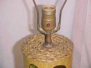 HAWIANN TABLE LAMPS TIKI PATIO PORCH WICKER MID CENTURY  
