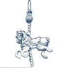 FindingKing Sterling Silver Antiqued Carousel Horse Charm