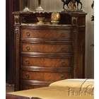 Acme Bedroom Chest with Marble Top in Brown Cherry Finish