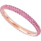   14K Rose Gold Pink Sapphire Eternity Wedding Band Ring Size 6.5
