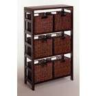  Oak Veneer Storage Shelf Unit with Storage Baskets
