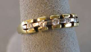 18k yellow & white gold diamond band   4.7 grams  .30 cts tw (#C212 