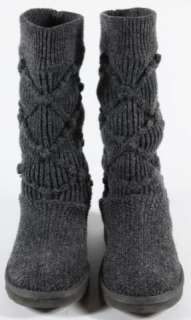 Ugg 5879 Gray Argyle Crochet Knit Pull On Mid Calf Classic Tall Boot 