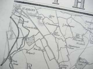 LONDON Environs Elstree Enfield Map DISPATCH ATLAS 1862  