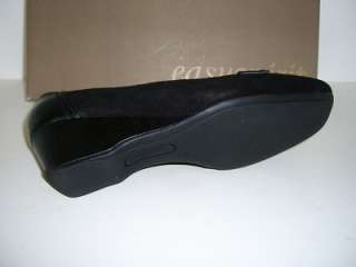 EASY SPIRIT Womens Shoes Black Suede Loafers Size 6.5W  