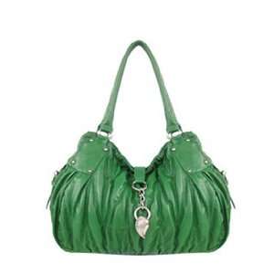  Pleated Large Handbag Purse in Green
