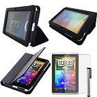   Leather Stand Case Cover+LCD Film+PEN F HTC EVO View 4G Flyer Tablet