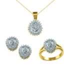   BUY 18kt Gold over Sterling Silver Ring, Pendant, and Earring Set