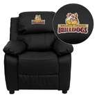 flash furniture brooklyn college bulldogs embroidered black leather 
