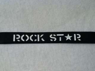 ROCK STAR Blk Rubber Silicone Saying Bracelet Wristband  