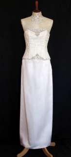NWT Jessica McClintock Ivory Beaded Corset Wedding Gown Size 14  