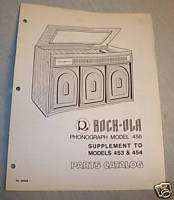 ROCK OLA MODEL 456 SUPPLEMENT TO MODELS 453 AND 454  