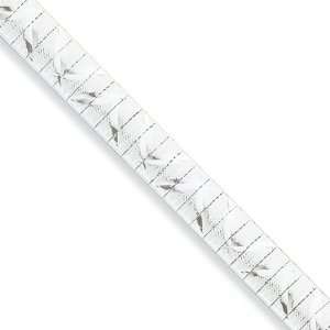  Sterling Silver D/C & Polished Fancy Cubetto Bracelet 