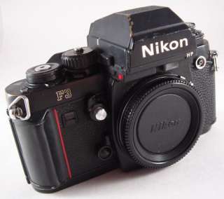 nikon f3 hp film camera body with a type k focusing screen and a front 