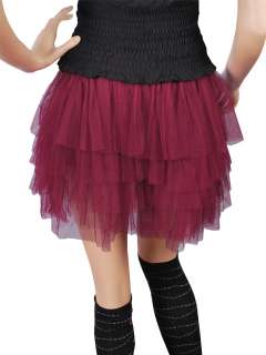 LOVELY RED LACE SHEER TIERED LAYER MINI SKIRT #174 S/M  