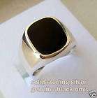 MENS 925 STERLING SILVER BLACK ONYX RING /SIZE 9 12  