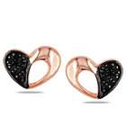   Pink Rhodium Plating Over Silver1/10ct TDW Black Diamond Stud Earrings
