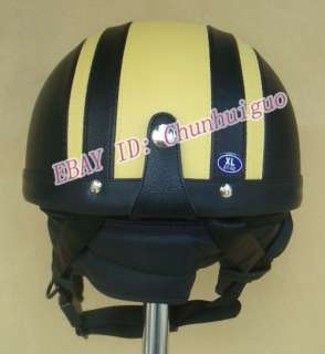   link to get it at once: Yellow Black Leather Motorcycle Helmet