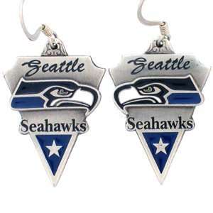 Seattle Seahawks NFL Pewter Dangle Earrings  Sports 