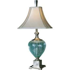    Uttermost Blue Green Crackle Glass Table Lamp