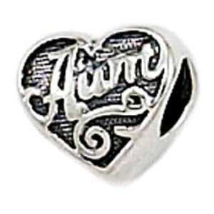    Zable Sterling Silver Aunt Heart Bead Charm BZ 1706 Zable Jewelry